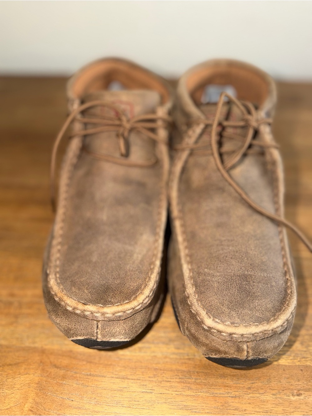 Twisted X Brown Suede Moc Toe Lace-Up Derbys
